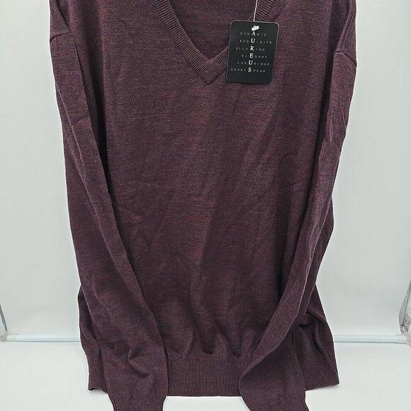 Aureus 100% Merino‎ Wool Pullover Swaeter Mens XL Preppy Academia Zinfandel - Picture 2 of 11